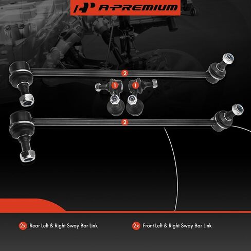 A-Premium Set of 4, Front & Rear Sway Bar Links Kit Stabilizer Bar Links Compatible with Hyundai Genesis Coupe 2011 2012 2013 2014 2015 in Saudi Arabia