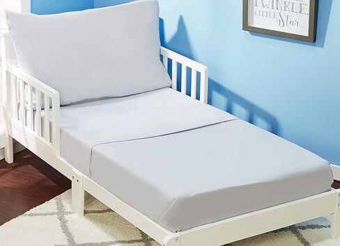 EVERYDAY KIDS 3 Piece Toddler Sheet Set - Soft Breathable Microfiber Toddler Bedding - Includes a Flat Sheet, a Fitted Sheet and a Pillowcase - Solid Navy in Saudi Arabia