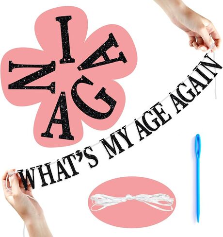 لافتة Whats My Age مرة أخرى، علامة الموت لشبابي الرايات، مضحكة Happy 30th 40th 50h 60th 70th 80th، لوازم زينة حفلات عيد الميلاد، بريق أسود in Kuwait