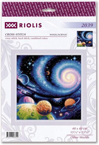 طقم غرز متقاطعة من RIOLIS مقاس 15.75 بوصة × 15.75 بوصة - عوالم أخرى (14 قطعة) in Saudi Arabia