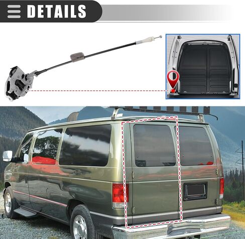 Motoforti Rear Door Latch Assembly, Left Side Back Cargo Door Lock Latch, for Ford E150 E250 E350 Econoline Van, Metal, No.8C2Z15431A03A, Black in Saudi Arabia