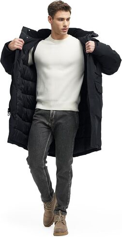 Winter Coats For Men Winter Jackets Water Resistant Warm Thicken Parka Puffer Coat Long Down Jacket in Saudi Arabia