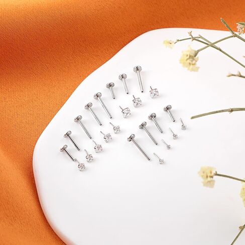 16 جرام الزنمة Labret 12 قطعة ميدوسا ثقب المجوهرات الفولاذ المقاوم للصدأ الشفاه الأنف ثقب ترصيع للنساء الرجال 6 مللي متر 8 مللي متر 10 مللي متر 12 مللي متر in Kuwait