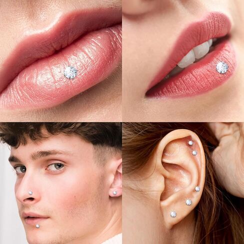16 جرام الزنمة Labret 12 قطعة ميدوسا ثقب المجوهرات الفولاذ المقاوم للصدأ الشفاه الأنف ثقب ترصيع للنساء الرجال 6 مللي متر 8 مللي متر 10 مللي متر 12 مللي متر in Kuwait