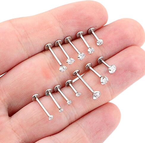 16 جرام الزنمة Labret 12 قطعة ميدوسا ثقب المجوهرات الفولاذ المقاوم للصدأ الشفاه الأنف ثقب ترصيع للنساء الرجال 6 مللي متر 8 مللي متر 10 مللي متر 12 مللي متر in Kuwait