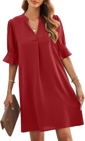 JOCAFIYE Womens Dresses Summer 2026 V-Neck Short Sleeve Dress Shift Dress in Saudi Arabia