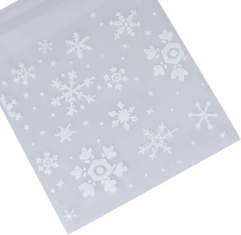 Christmas Cellophane Bags, 100 Pcs Clear Resealable Snowflake Sealed Plastic Package Cellophane Bags with Adhesive Closure for Bakery, Cookie, Candies, Dessert Poly Bags, 3.9 * 3.9 Inch in Kuwait