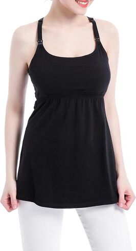 Cotton Maternity Nursing Tank Tops with Bralette Breastfeeding Shirts Pregnancy Clothes in Kuwait
