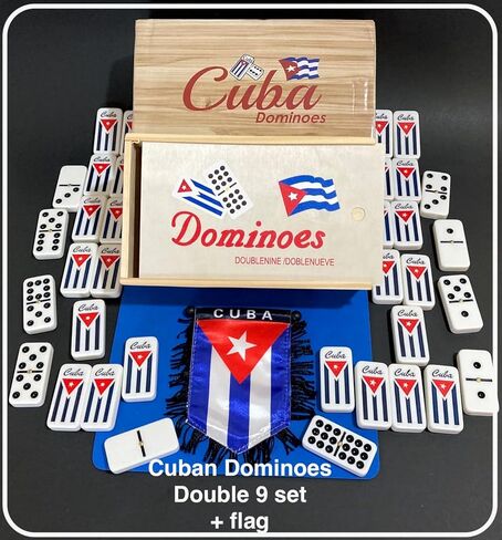 Cuban Flag Double Nine Dominoes Set with Cuba Flag Patch in Kuwait