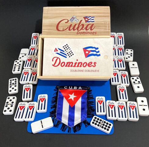 Cuban Flag Double Nine Dominoes Set with Cuba Flag Patch in Kuwait