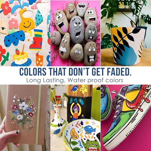 36 colors Dual Tip Acrylic Paint Pens,Acrylic Paint Marker set with Brush Tip and Fine Tip,acrylic paint markers for Paper, Pottery, Stones, Backpacks, Glass, Eggs, Fabrics, Plastics, handicrafts in Saudi Arabia