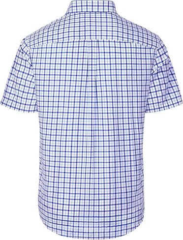 Alimens & Gentle Mens Plaid Short Sleeve Button Down Shirts Cotton Regular Fit Casual Gingham Shirts in Saudi Arabia