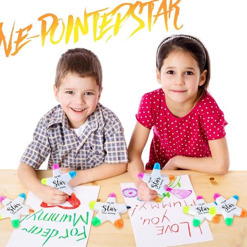 50 Pcs Star Pen Inspirational Gifts Highlighters Brush Tip 5 Colors Markers Multicolor Fluorescent Pens You're a Star Gifts Bulk for Coworkers Students Office Supplies in Saudi Arabia