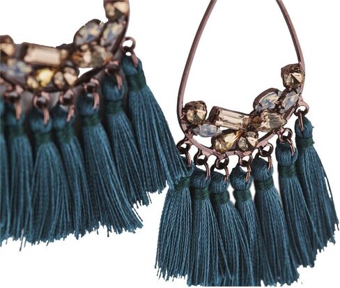 LuckyLy Tassel Earrings with Crystals in Saudi Arabia