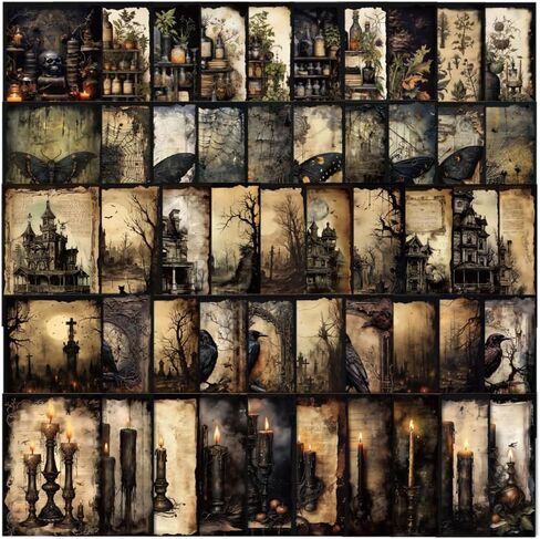 300 Pcs Fantasy Scrapbook Paper, Vintage Junk Journal Supplies for Scrapbooking Journaling Collage Card Making Embellishment Retro Art Paper Crafts DIY Decoration, 150 Designs in Saudi Arabia