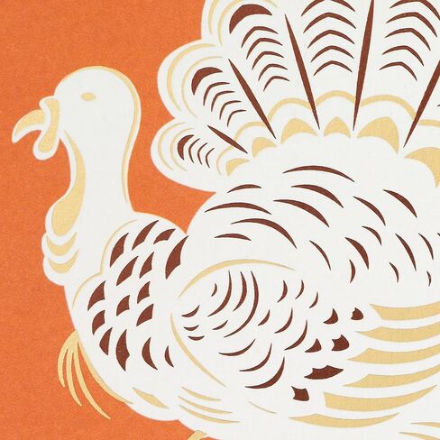 Hallmark Elegant Thanksgiving Cards (4 Cards with Envelopes, Single Design) Turkey in Saudi Arabia