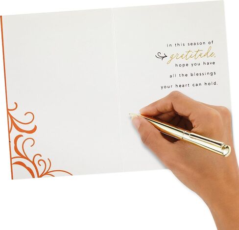 Hallmark Elegant Thanksgiving Cards (4 Cards with Envelopes, Single Design) Turkey in Saudi Arabia