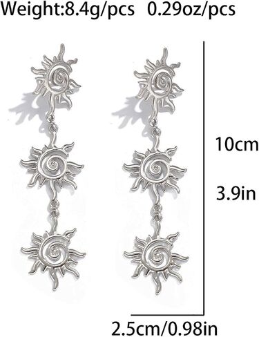 Sun Earrings Sunshine Earrings for Women Gold Sun Dorp Dangle Earrings Bohemian Sunburst Earrings 18K Gold Plated Dangle Stud Earrings Jewelry Gifts in Saudi Arabia