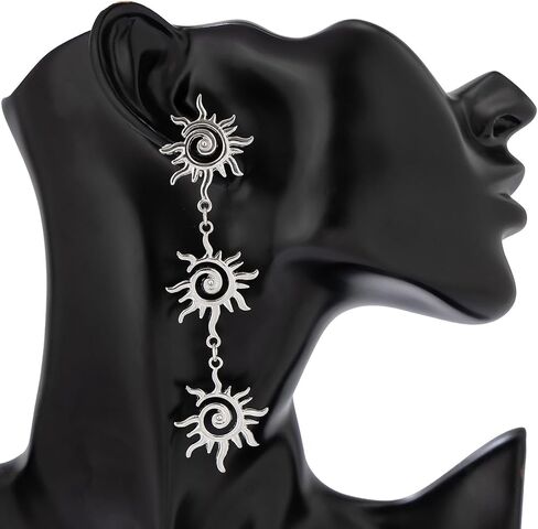 Sun Earrings Sunshine Earrings for Women Gold Sun Dorp Dangle Earrings Bohemian Sunburst Earrings 18K Gold Plated Dangle Stud Earrings Jewelry Gifts in Saudi Arabia