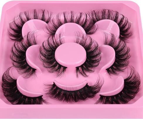 Focipeysa Lashes Mink Fluffy Wispy False Eyelashes 20mm Dramatic Faux Mink Eyelashes D Curl Long Fake Lashes Pack Look Like Extension in Saudi Arabia