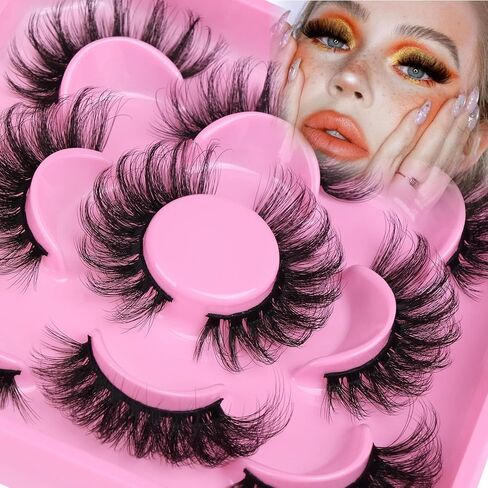 Focipeysa Lashes Mink Fluffy Wispy False Eyelashes 20mm Dramatic Faux Mink Eyelashes D Curl Long Fake Lashes Pack Look Like Extension in Saudi Arabia