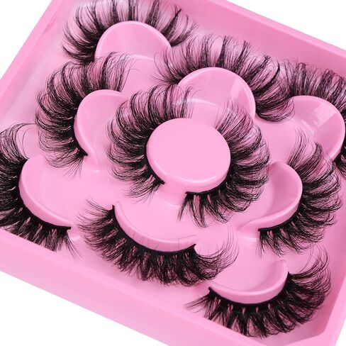 Focipeysa Lashes Mink Fluffy Wispy False Eyelashes 20mm Dramatic Faux Mink Eyelashes D Curl Long Fake Lashes Pack Look Like Extension in Saudi Arabia