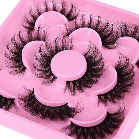 Focipeysa Lashes Mink Fluffy Wispy False Eyelashes 20mm Dramatic Faux Mink Eyelashes D Curl Long Fake Lashes Pack Look Like Extension in Saudi Arabia
