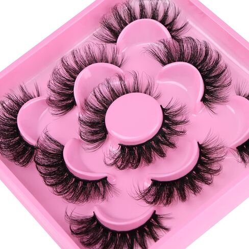 Focipeysa Lashes Mink Fluffy Wispy False Eyelashes 20mm Dramatic Faux Mink Eyelashes D Curl Long Fake Lashes Pack Look Like Extension in Saudi Arabia