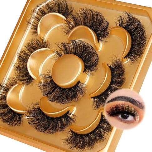 Focipeysa Lashes Mink Fluffy Wispy False Eyelashes 20mm Dramatic Faux Mink Eyelashes D Curl Long Fake Lashes Pack Look Like Extension in Saudi Arabia