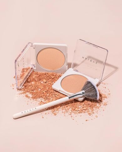 HALEYS Brilliant Powder Brush, Soft, Streak-free, Perfect Blending, Buff, Blurs, Smooths, Control, Precision, Complexion tools, For powder, setting powder, blush, Vegan, Cruelty-free, Sustainable Wood in Saudi Arabia