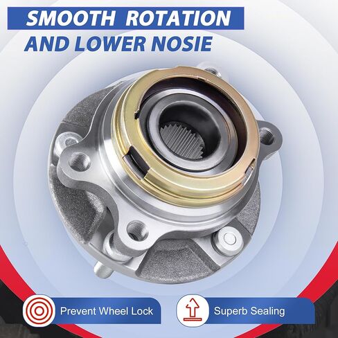 513294 Front Wheel Hub Bearing Assembly 5 Lugs w/Encoder ABS Compatible for 2007-2012 Nissan Altima 2.5L 4-Cylinder Models Only in Saudi Arabia