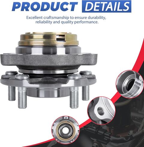513294 Front Wheel Hub Bearing Assembly 5 Lugs w/Encoder ABS Compatible for 2007-2012 Nissan Altima 2.5L 4-Cylinder Models Only in Saudi Arabia