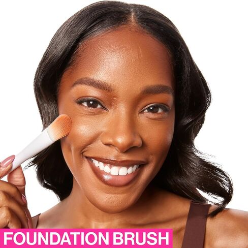 wet n wild Foundation Brush, Makeup Brush for Mineral & Liquid Makeup, Plush Fibers, Ergonomic Handle in Kuwait