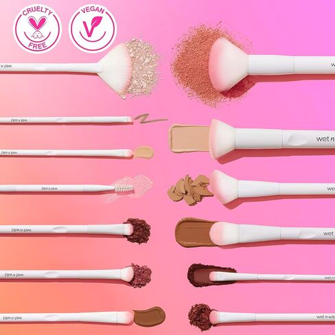 wet n wild Foundation Brush, Makeup Brush for Mineral & Liquid Makeup, Plush Fibers, Ergonomic Handle in Kuwait