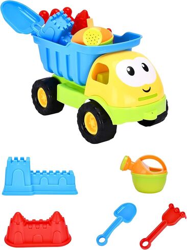 Kidzlane Beach Truck Toy - Sandbox Toys - Toddler's Dump Construction Truck - Durable and Lightweight Plastic Sand Trucks for Toddlers and Kids, Multicolor in Saudi Arabia