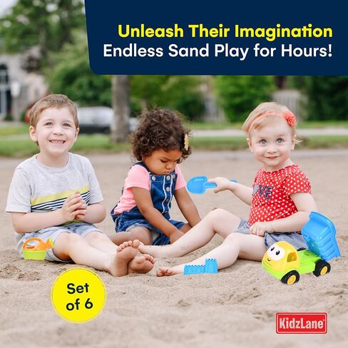 Kidzlane Beach Truck Toy - Sandbox Toys - Toddler's Dump Construction Truck - Durable and Lightweight Plastic Sand Trucks for Toddlers and Kids, Multicolor in Saudi Arabia