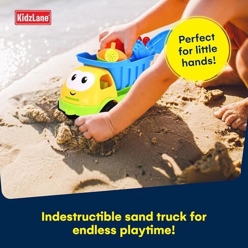 Kidzlane Beach Truck Toy - Sandbox Toys - Toddler's Dump Construction Truck - Durable and Lightweight Plastic Sand Trucks for Toddlers and Kids, Multicolor in Saudi Arabia