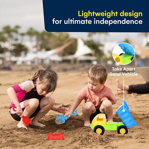 Kidzlane Beach Truck Toy - Sandbox Toys - Toddler's Dump Construction Truck - Durable and Lightweight Plastic Sand Trucks for Toddlers and Kids, Multicolor in Saudi Arabia