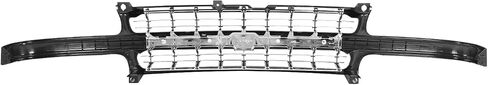 DNA MOTORING OE Style Silver Black Frame Grille Grill w/Badge Slot Compatible with 99-02 Silverado 1500, Chrome, OEM-GR-GM1200424 in Saudi Arabia