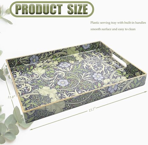 Spsyrine Serving Tray with Handles, Plastic Decorative Tray for Coffee Table, Living Room, Home Decor, Sunflower in Saudi Arabia