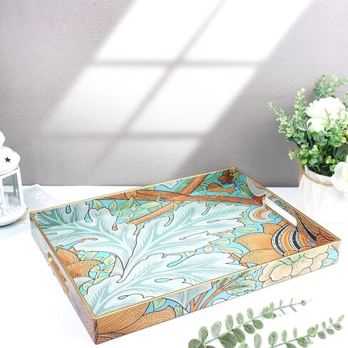 Spsyrine Serving Tray with Handles, Plastic Decorative Tray for Coffee Table, Living Room, Home Decor, Sunflower in Saudi Arabia