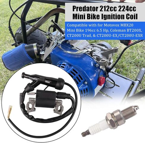 مجموعة تجميع زنبركية للتحكم في الخانق مع ملف إشعال لمحرك بريداتور 212cc 196cc 224cc 6.6 HP Coleman CT200U BT200X RTK200 MB200 KT196 CK196 Mini Bike MB200 GX160 GX200 Baja Warrior Go Kart in Kuwait