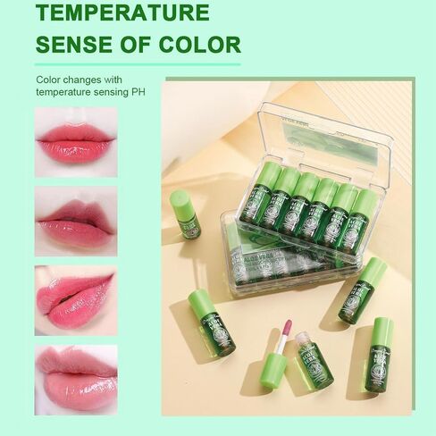 6 Colors Lip Tint Stain Set, Korean Lip Tint Watery Lip Stain Tint Moisturizing Mini Liquid Velvet Matte Lipstick, Multi-use Lip and Cheek Tint, Long lasting Non-Stick Cup Waterproof, Shimmery, Lip Color Makeup in Kuwait