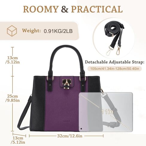 VASCHY Satchel Bag for Women, Trendy Vegan Saffiano Leather Medium Purse Top Handle Handbag Shoulder Tote Crossbody Bag in Saudi Arabia