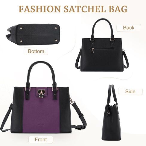 VASCHY Satchel Bag for Women, Trendy Vegan Saffiano Leather Medium Purse Top Handle Handbag Shoulder Tote Crossbody Bag in Saudi Arabia