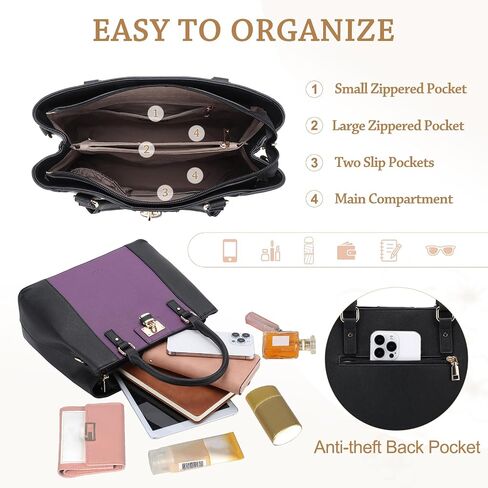 VASCHY Satchel Bag for Women, Trendy Vegan Saffiano Leather Medium Purse Top Handle Handbag Shoulder Tote Crossbody Bag in Saudi Arabia