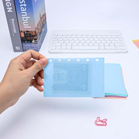 Mogoostry A7 Cash Envelope Binder Pockets 10pcs 5 Color A7 Binder Inserts Pockets Zipless Binder Divider with Pocket Side Open Plastic Binder Folder Organizer in Saudi Arabia