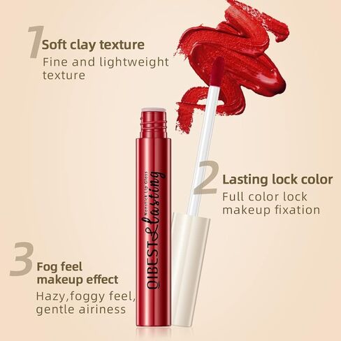 QiBest 7Pcs Matte Liquid Lipstick + 1Pcs Lip Plumper Makeup Set Kit, Pigmented Long Lasting Lip Gloss Set, Velvet Waterproof Lip Makeup Gift Sets for Girls and Women in Kuwait