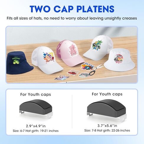 Hat Press Machine - Hat Press Heat Machine for Caps, Digital Control Hat Press with 2 Platens Auto-Off Safety, Handheld Hat Heat Press Machine for DIY Project in Saudi Arabia