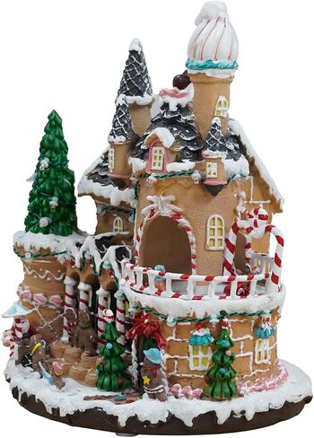 Christmas Village House Decoration - Candy House with LED Lights, Music and Carousel in Saudi Arabia